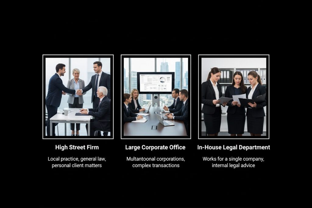 Where Do Different Types of Solicitors  Work? 